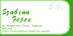 szabina fejes business card